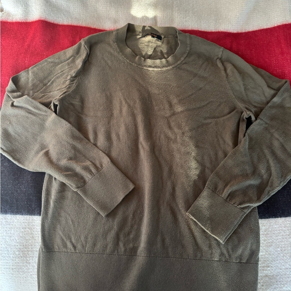 QUINCE WOMEN LIGHTWEIGHT COTTON LONGSLEEVE SWEATER GREEN M